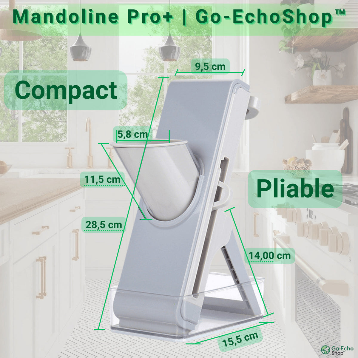 Mandoline multifonction pliable – design ergonomique Go-EchoShop™