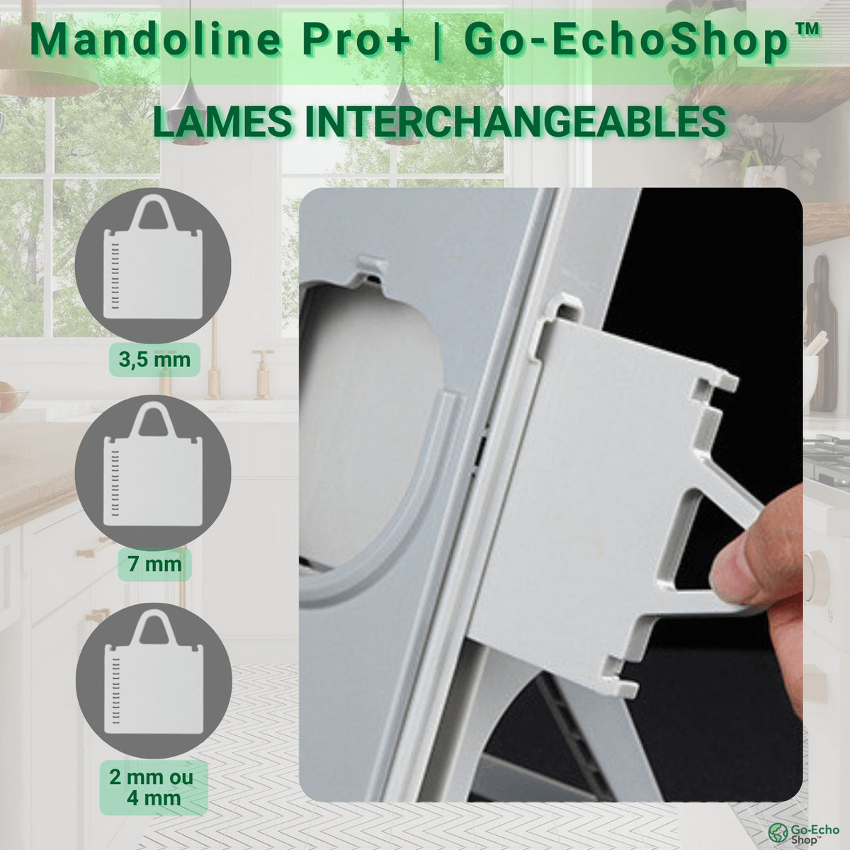 Lames interchangeables en acier inoxydable – mandoline multifonction Go-EchoShop™