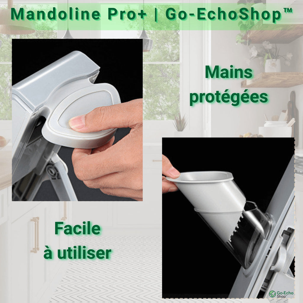 Mandoline de cuisine sécurisée – utilisation sans contact des lames Go-EchoShop™